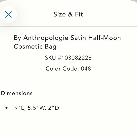By Anthropologie Satin Half-Moon Cosmetic Bag - Picture 4 of 4